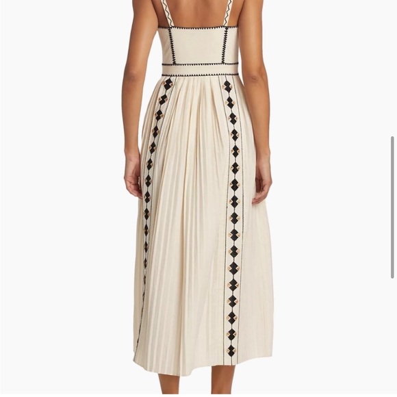 Ulla Johnson Cream and Black Embroidered Midi Dress - Picture 5 of 7